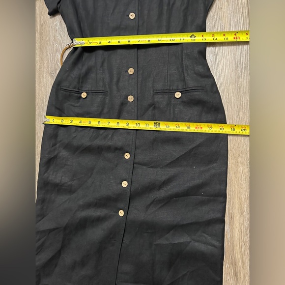 🛍️Positive Attitude petite black button down dress with removable belt size P6 - Picture 6 of 9